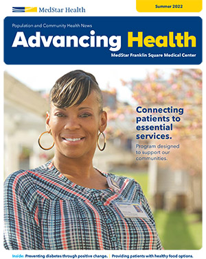 《促进健康》杂志2022年夏季刊的封面，封面上是一位微笑的女性